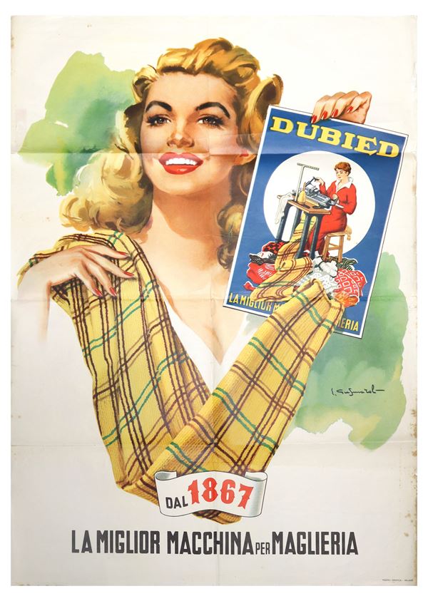 Dubied - Knitting machine advertising poster