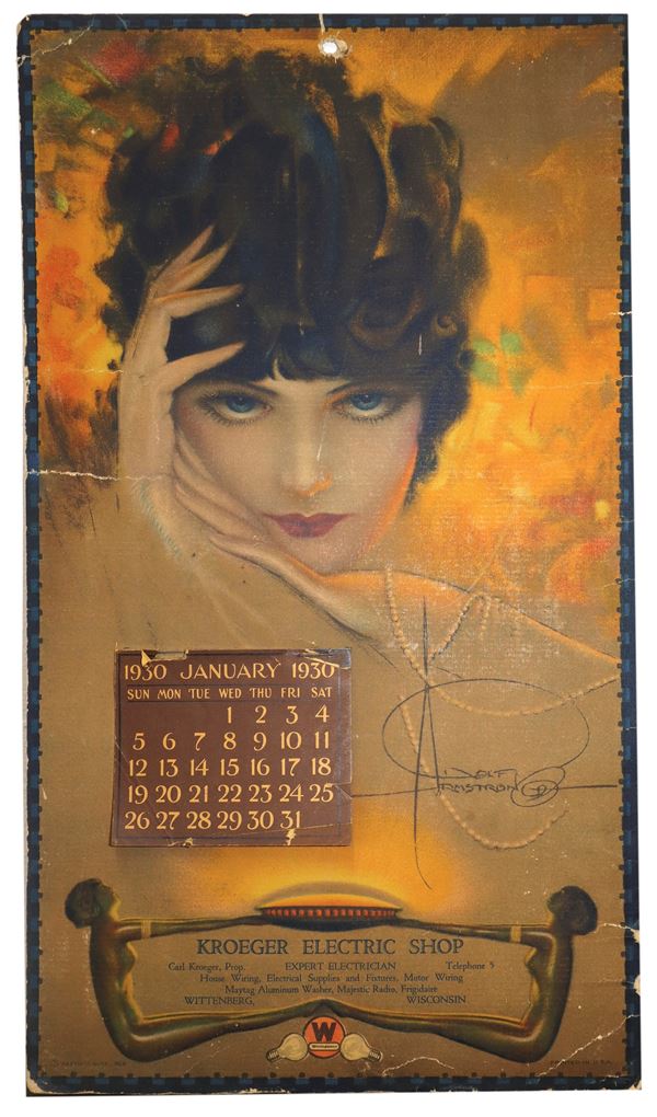 Rare advertising calendar for Westinghouse light bulbs