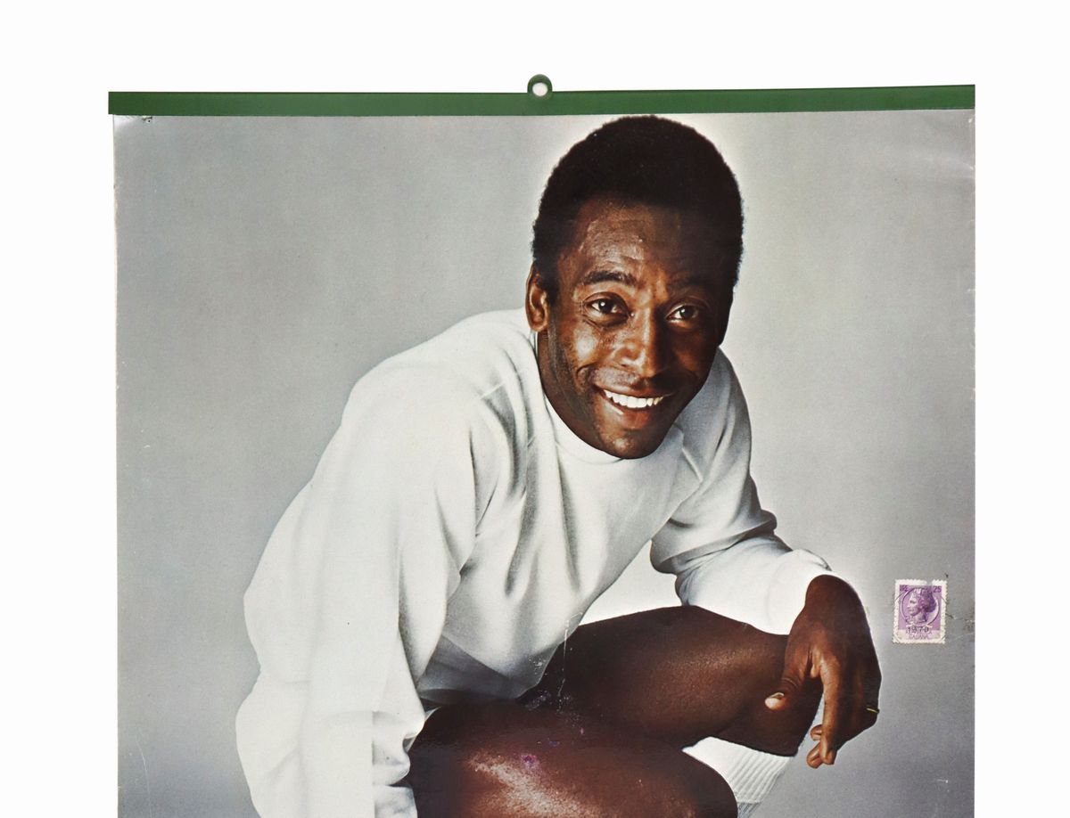 Locandina pubblicitaria Pelè per dopobarba