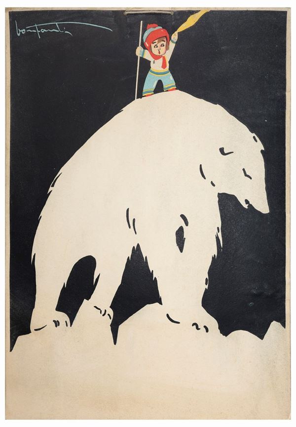 Arturo Bonfanti - Illustrzione orso polare con bambino