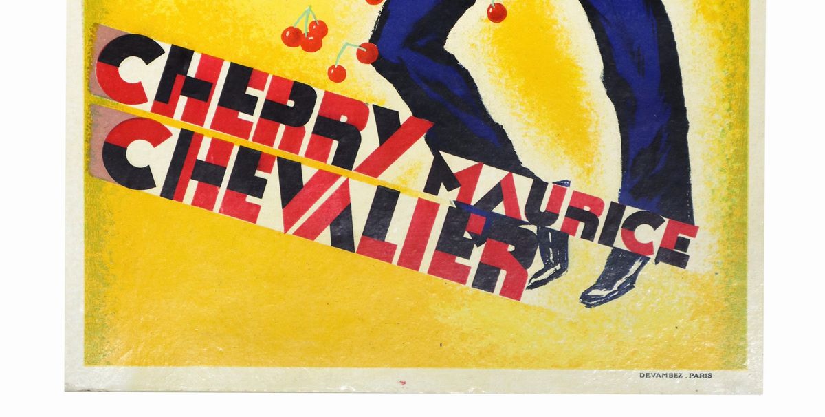 Roger De Valerio - Cartonato Promozionale per il Brandy Cherry Maurice Chevalier