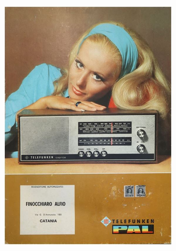 Telefunken - Cartonato da banco su masonite  radio