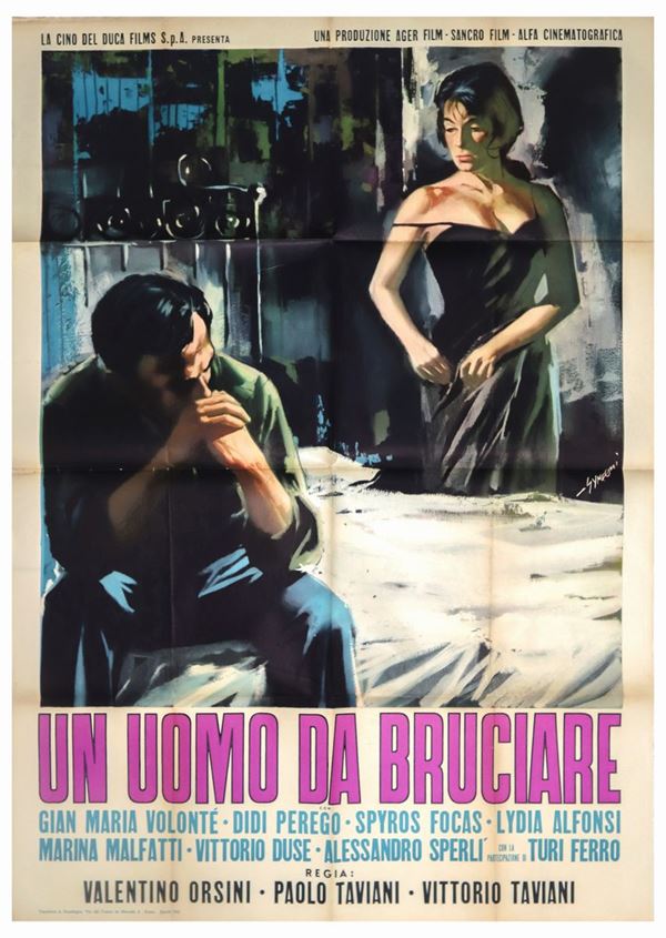 Manifesto cinema due fogli ''Un uomo da bruciare''