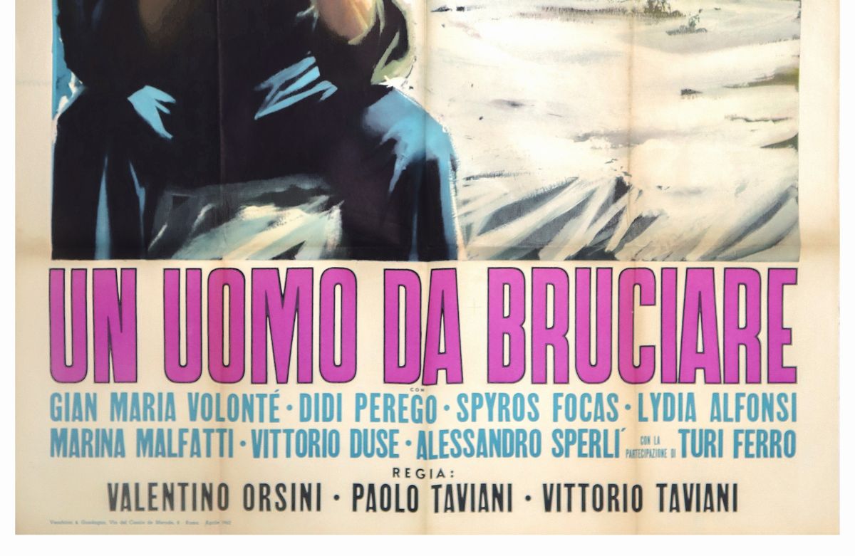 Manifesto Cinema Due Fogli ''un Uomo da Bruciare''