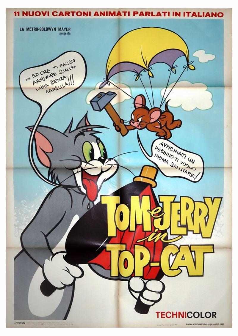 Manifesto Cinema Due Fogli ''tom e Jerry Top Cat''