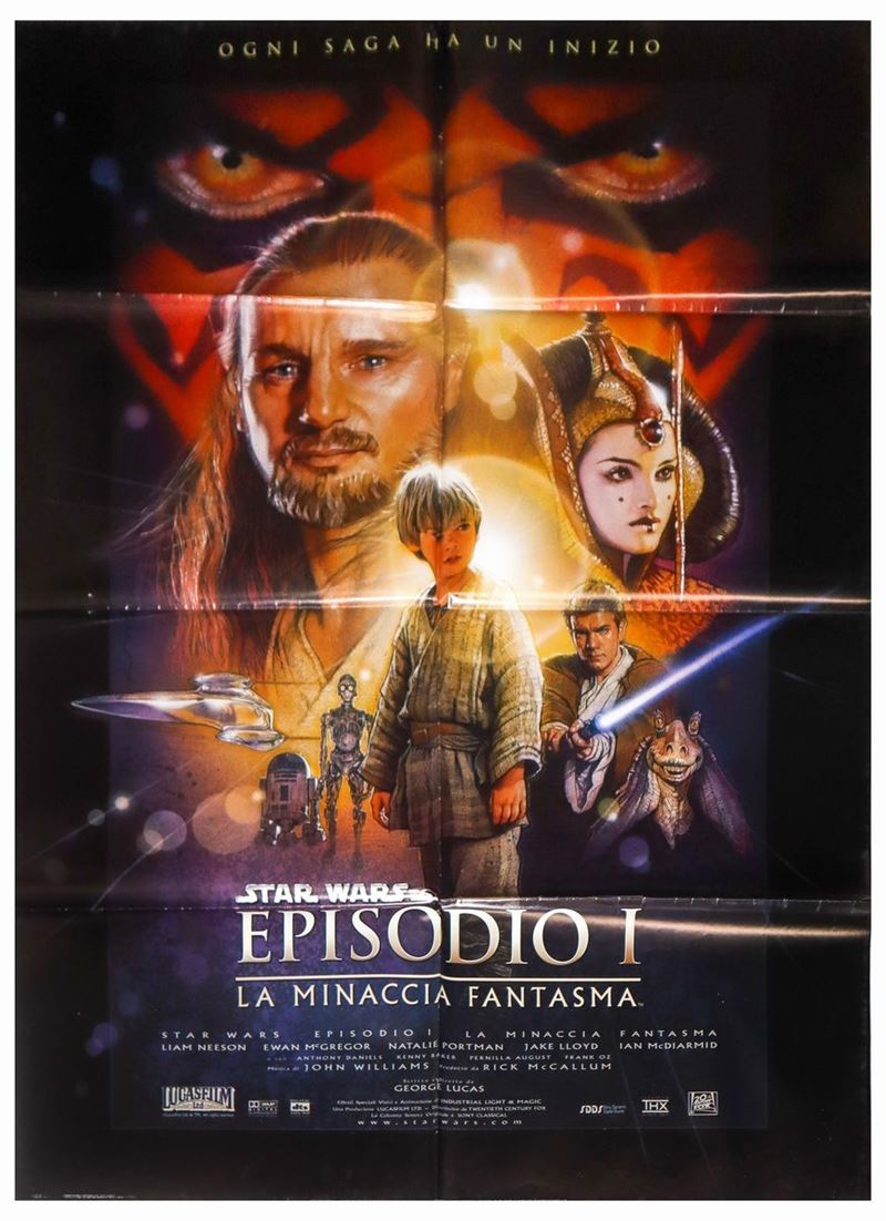 Manifesto Cinema Due Fogli ''star Wars Episodio i la Minaccia Fantasma''