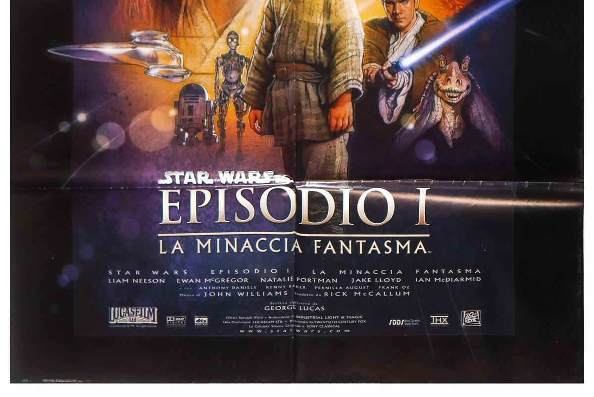 Manifesto Cinema Due Fogli ''star Wars Episodio i la Minaccia Fantasma''
