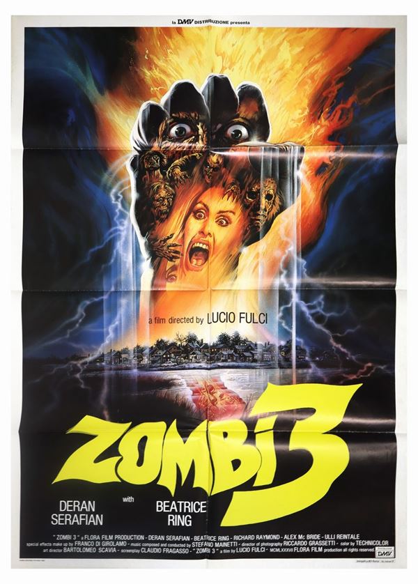 Manifesto cinema due fogli ''Zombi 3''