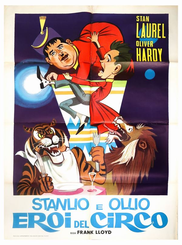 Two-sheet cinema poster ''Laurel and Oil, heroes of the circus''