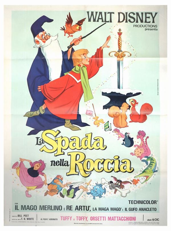 Manifesto cinema due fogli ''La spada nella roccia''