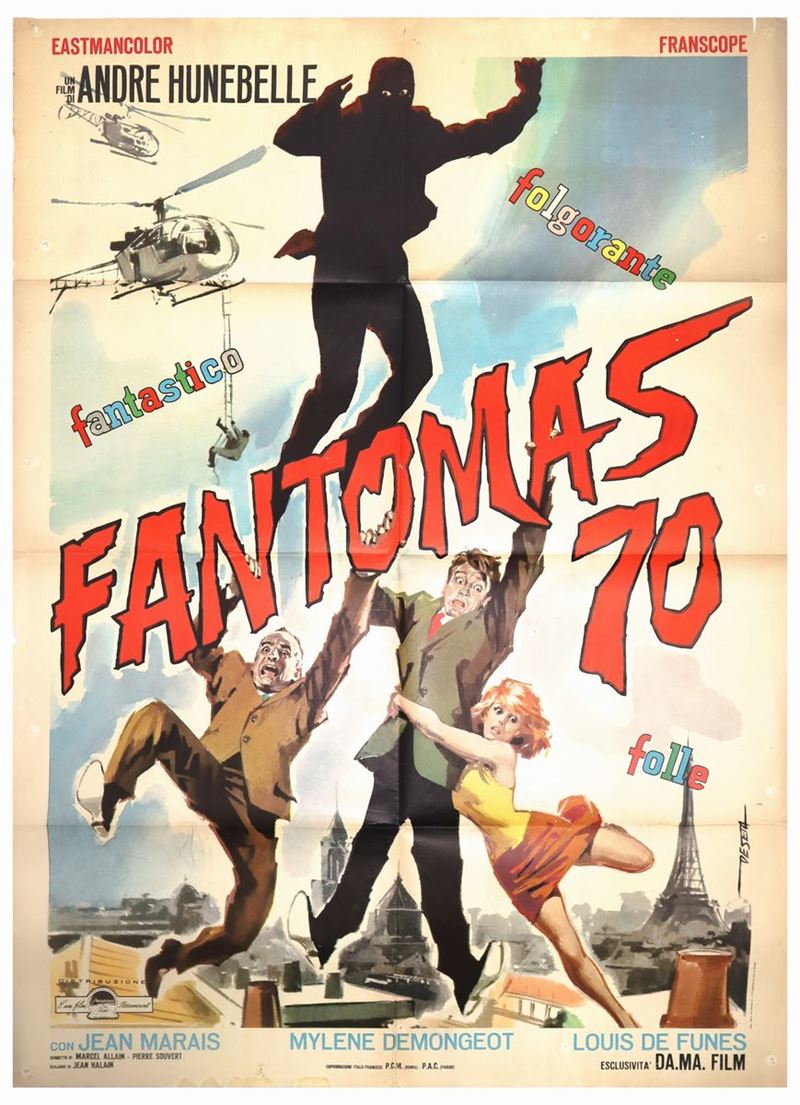 Manifesto Cinema Due Fogli ''fantomas 70''