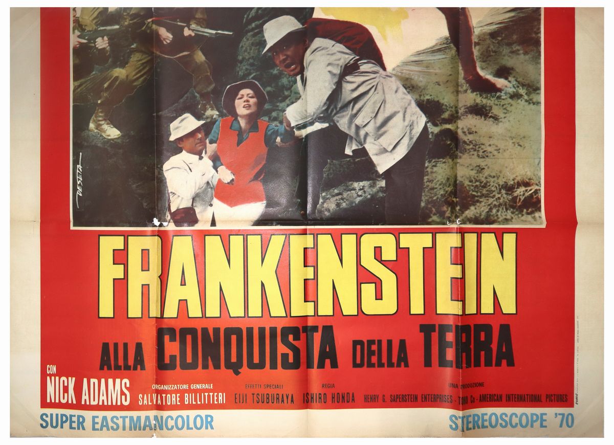 Manifesto Cinema Quattro Fogli ''frankstein alla Conquista della Terra''