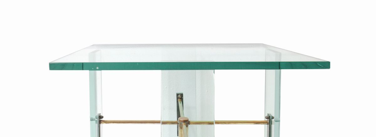 Tavolino da Caffè di Forma Quadrata in Vetro