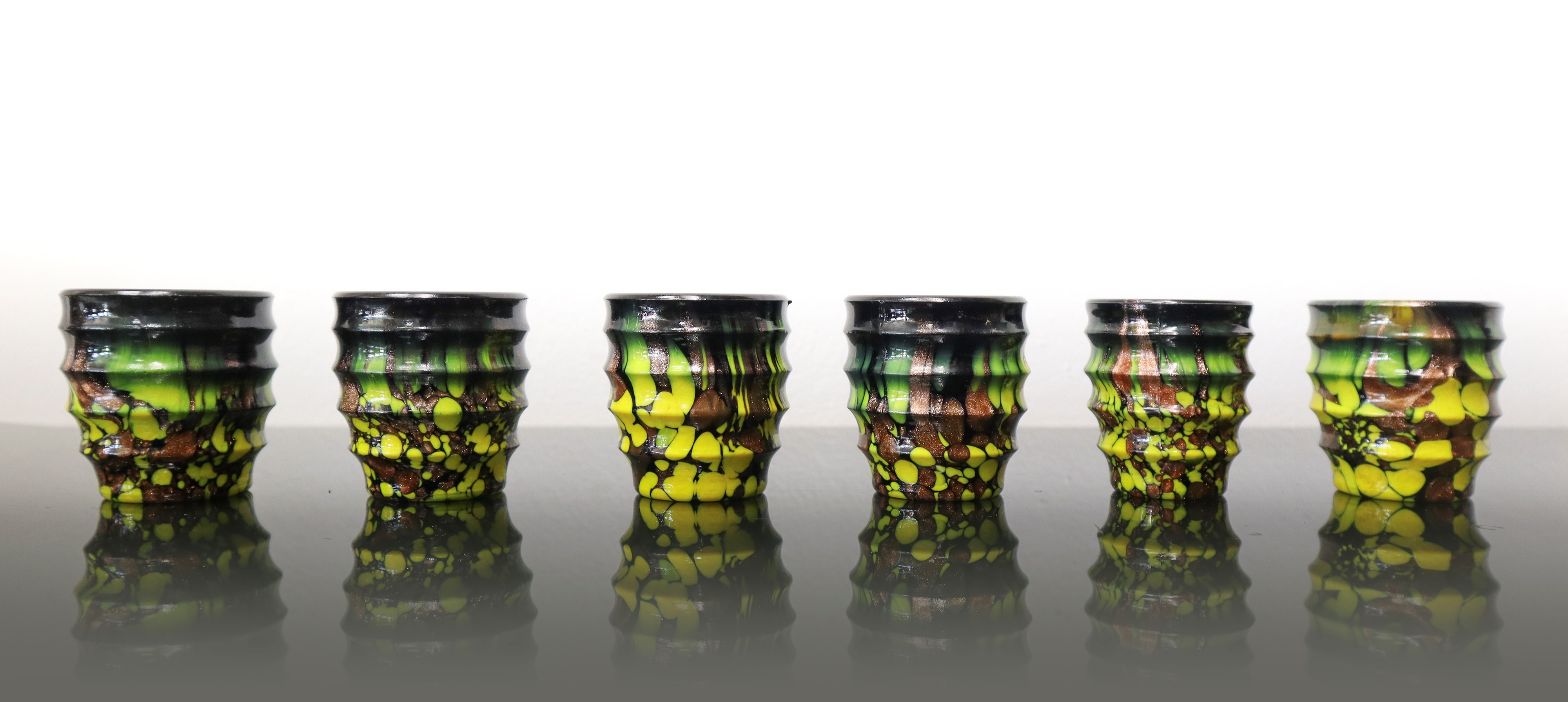 Servizio da rosolio in pasta di vetro Muranese e avventurina