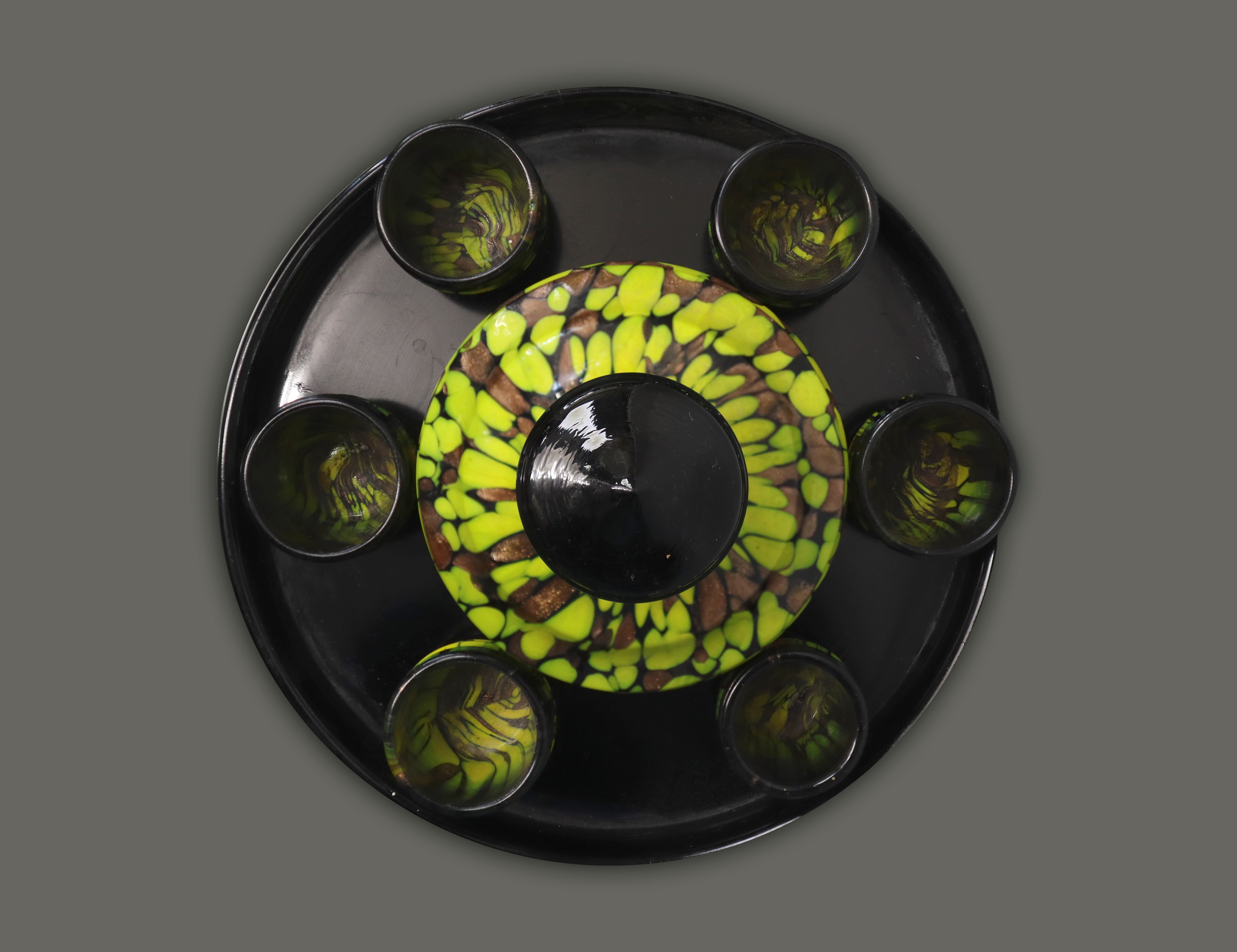 Servizio da rosolio in pasta di vetro Muranese e avventurina