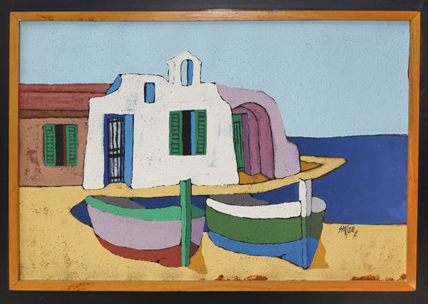 Salvatore Spallone - Porticciolo con barche
