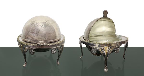2 sheffield caviar holders