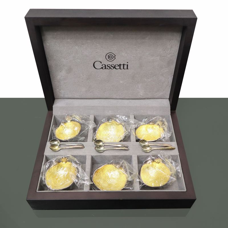 Cassetti - Set di N. 6 Saliere in Argento