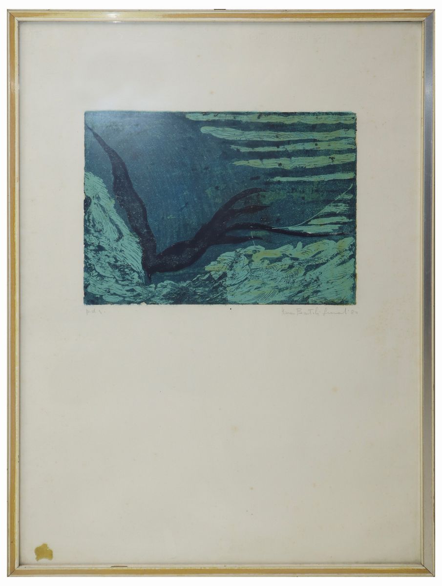 Maria Leonardi Pennisi - Composizione astratta, litografia prova d'autore