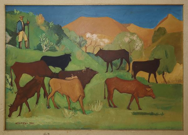 Carmelo Comes - Grazing oxen