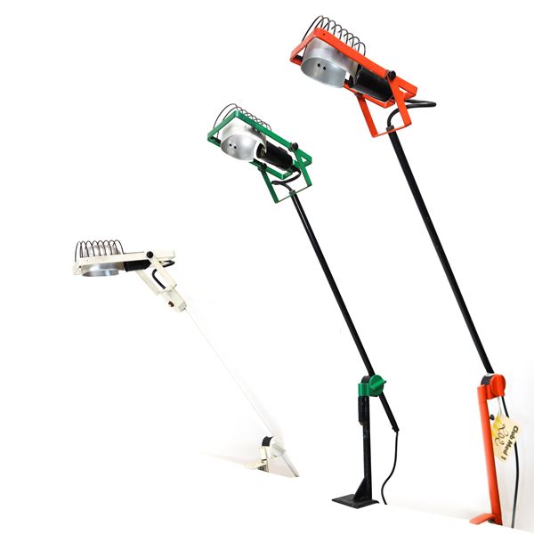 Ernesto Gismondi per Artemide - Tre lampade da tavolo mod. sintesi morsetto