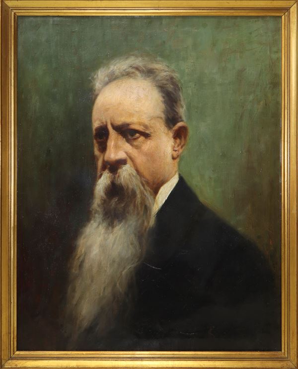 Telemaco Signorini - Ritratto di un anziano gentiluomo dalla lunga barba bianca, probabile autoritratto di Telemaco Signorini