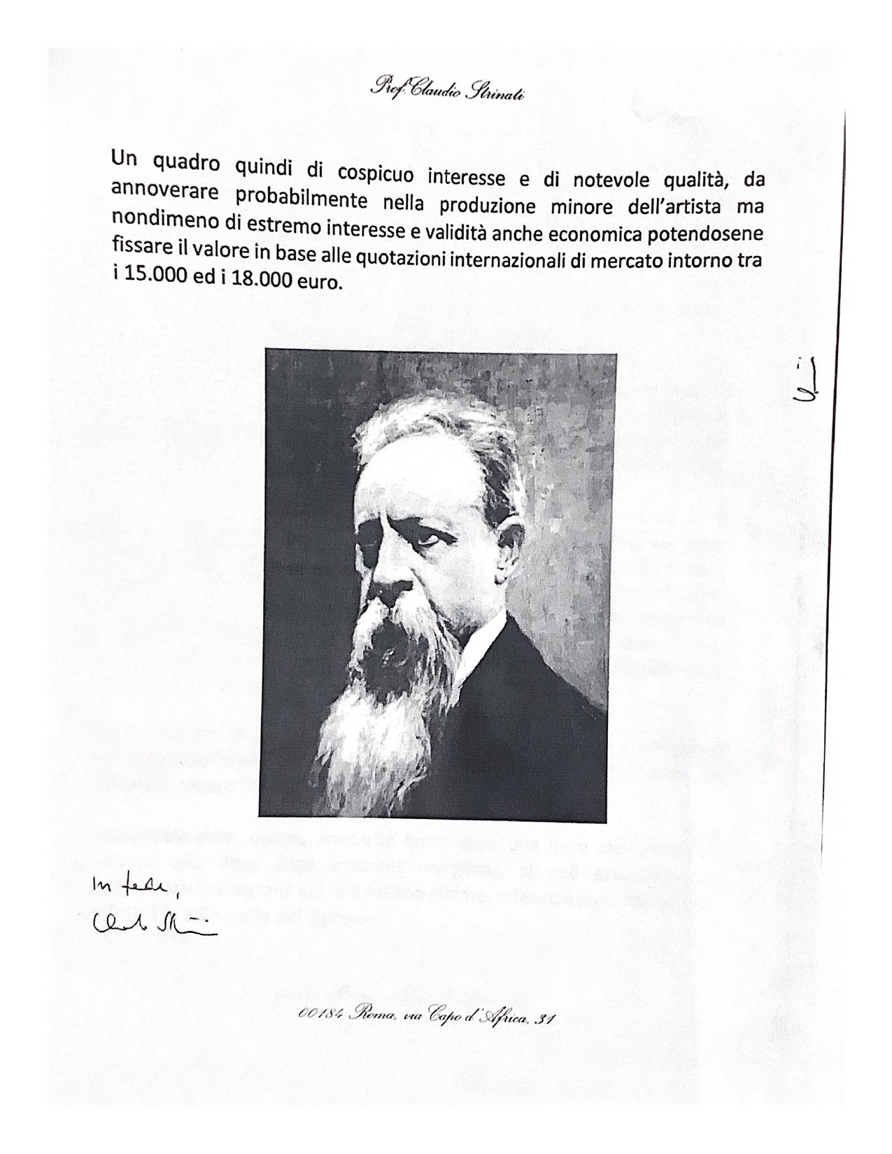 Ritratto di un Anziano Gentiluomo dalla Lunga Barba Bianca, Probabile Autoritratto di Telemaco Si...