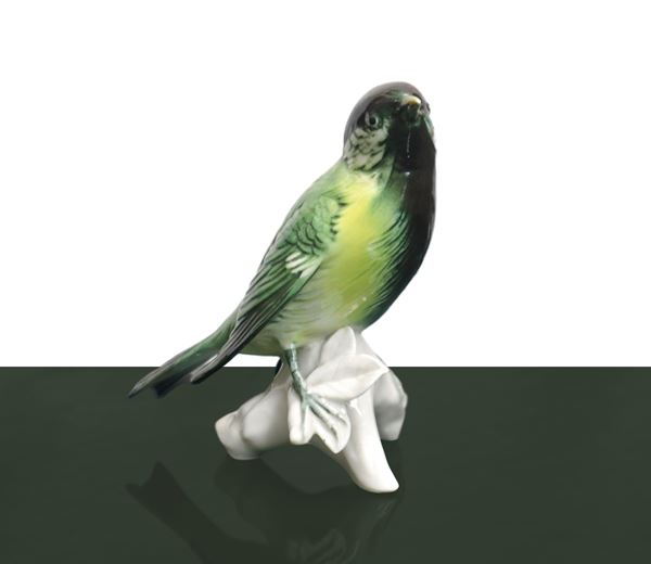 Rosenthal - Uccellino su ramo nei toni del verde
