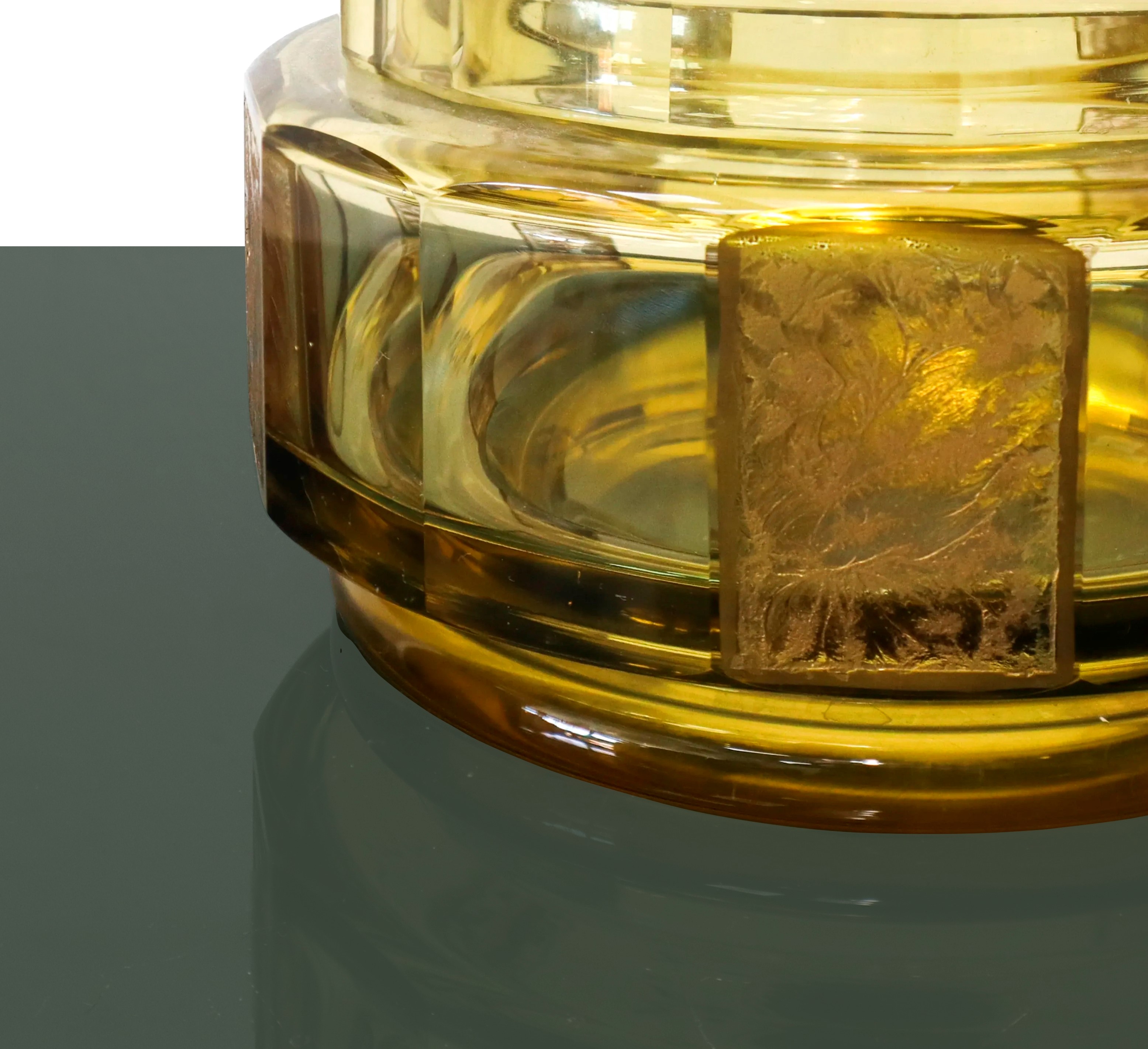 Biscottiera di Cristallo nei Toni Giallo e Dorato