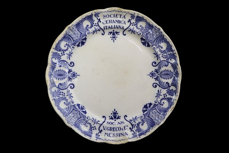 Società Ceramica Italiana - Piatto nei Toni del Bianco e Blu