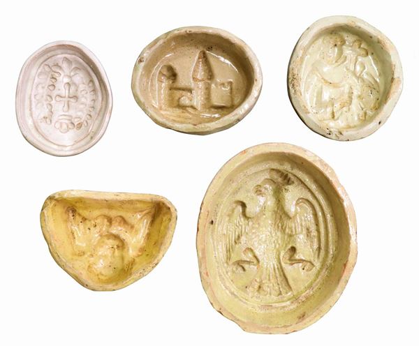 Group of 5 molds for mustard
