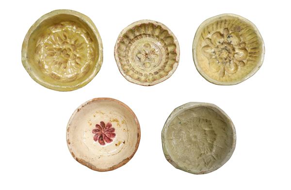 Group of 5 flower mold tiles