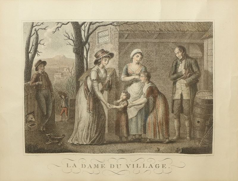 Incisione ''La dame du Village''