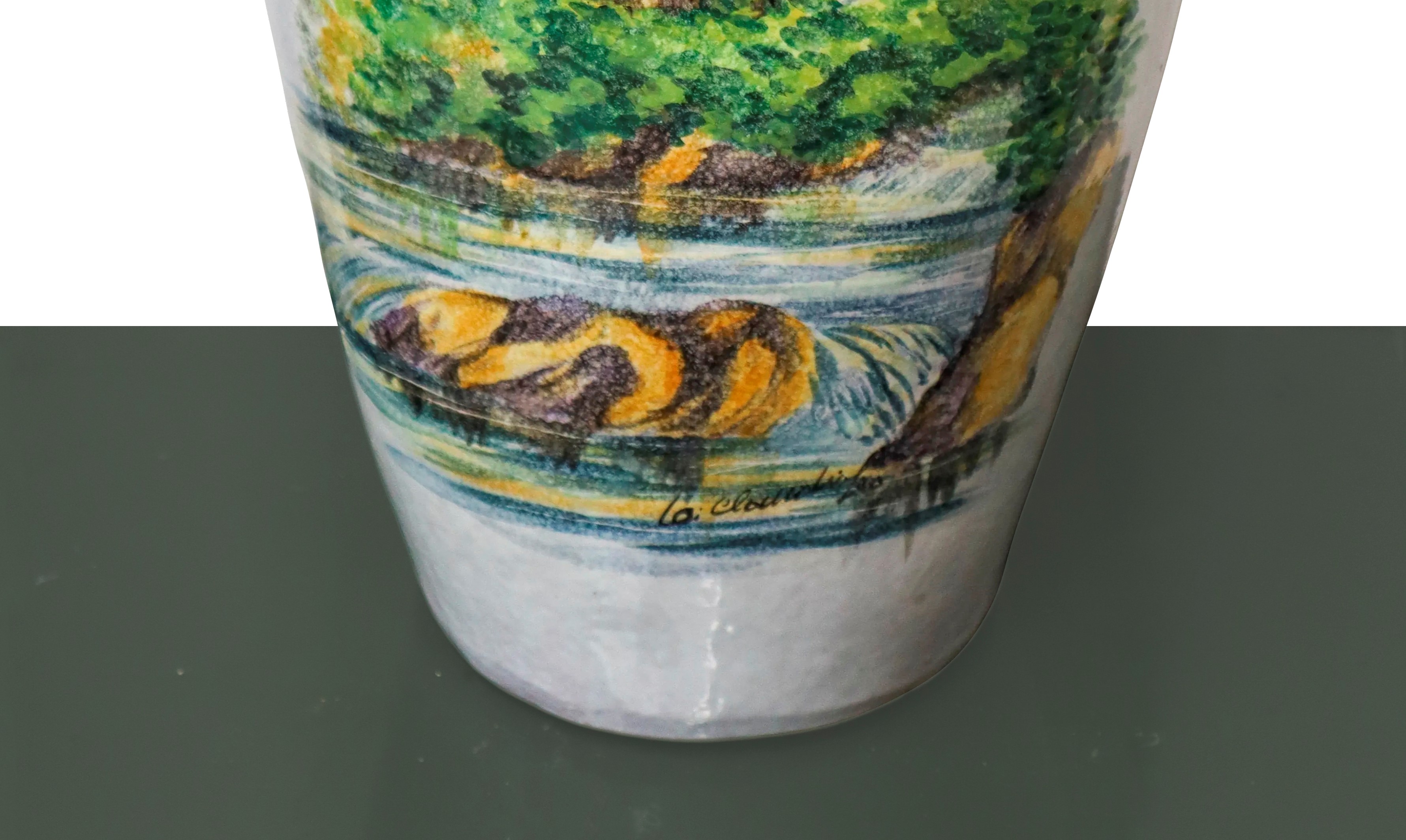 Grande Vaso con Decorazione di Paesaggio