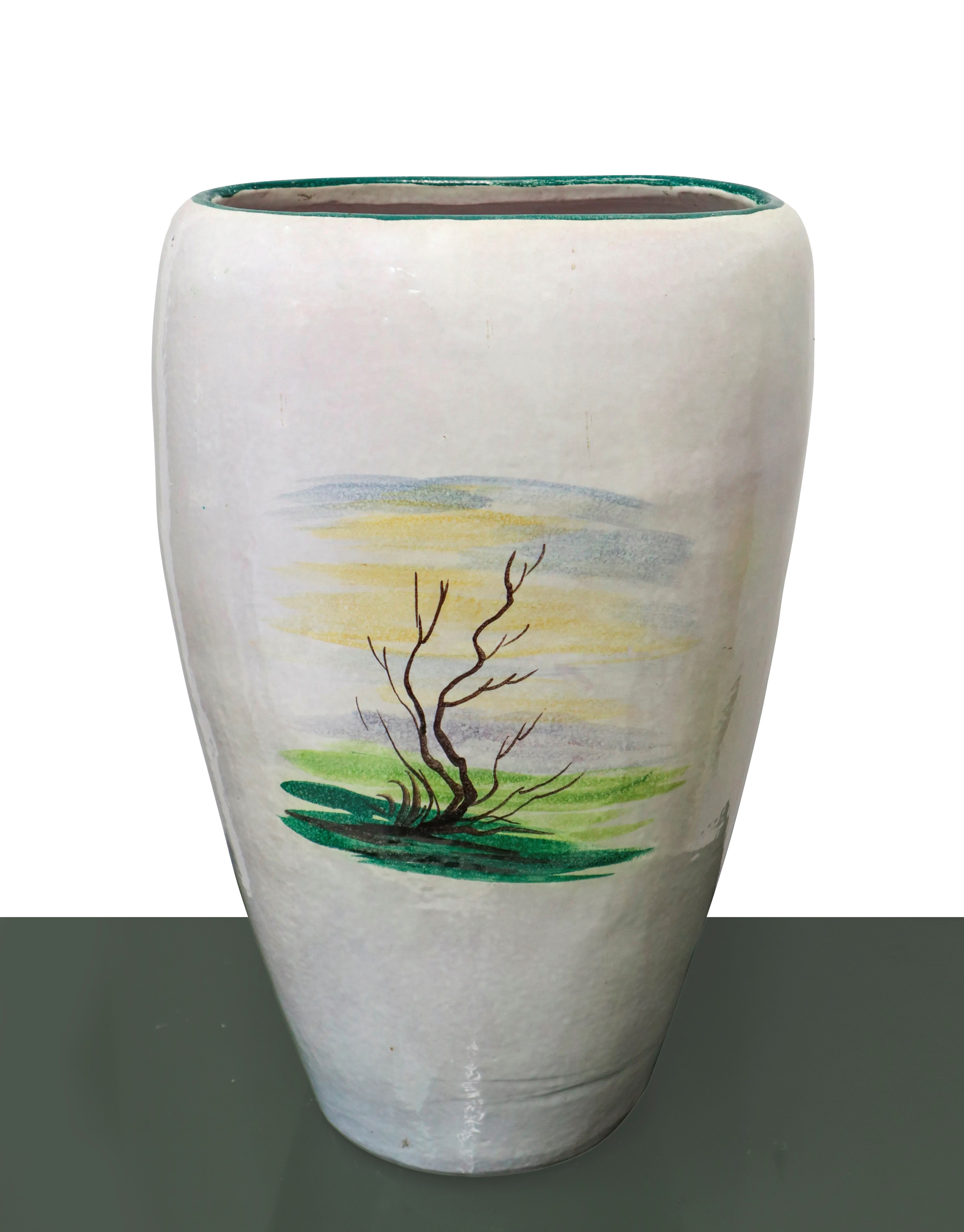 Grande Vaso con Decorazione di Paesaggio