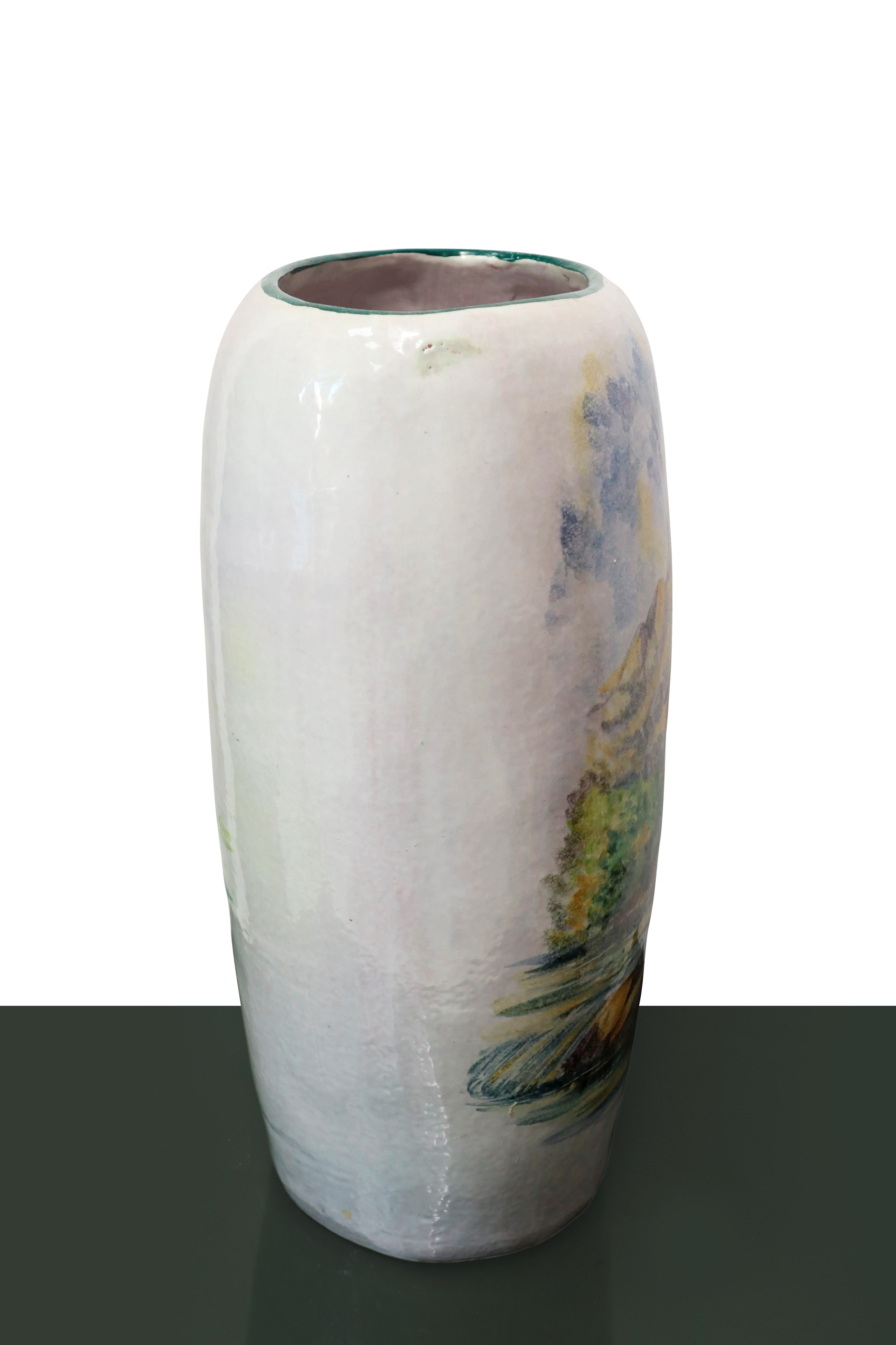 Grande Vaso con Decorazione di Paesaggio