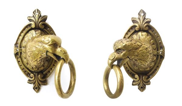 2 Brass door knockers with eagles
