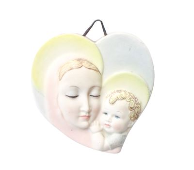 Cuore con Madonna e Gesù Bambino