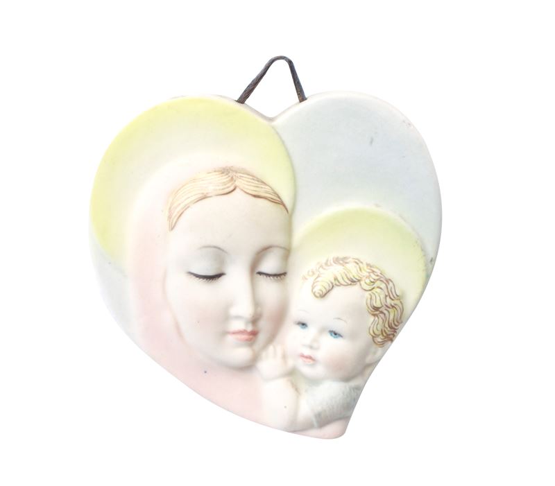 Lenci - Cuore con Madonna e Gesù Bambino