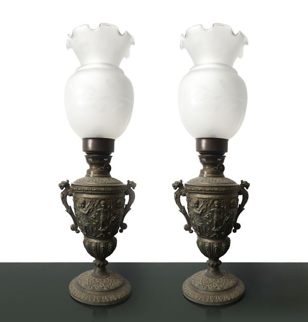 Pair of oil lamps