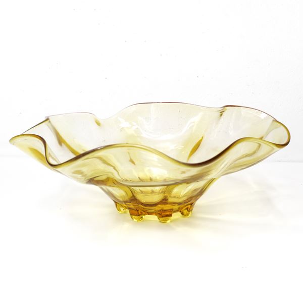 Centerpiece in amber glass