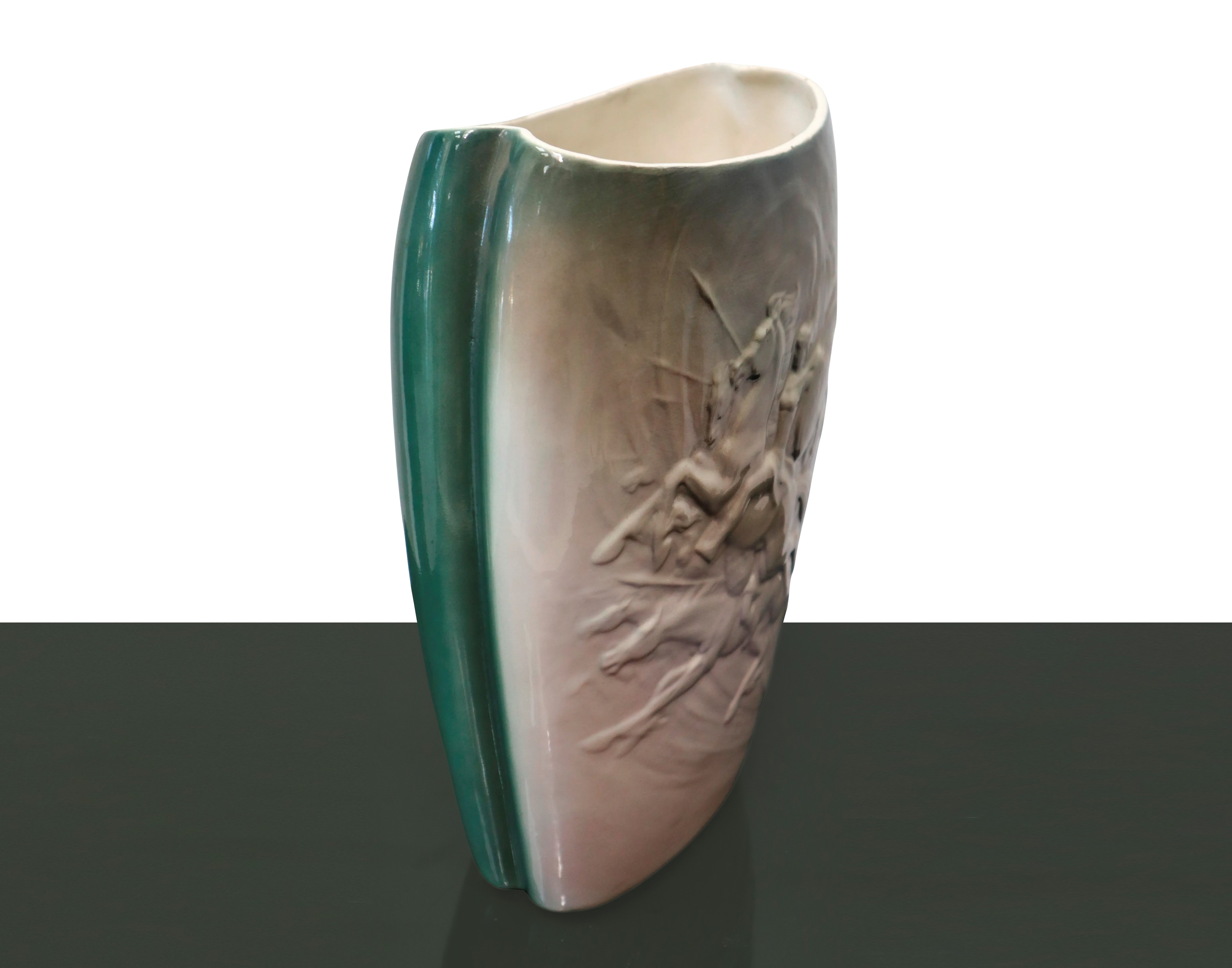 Walter Torino Ceramiche - Vaso in Ceramica con Cavalieri