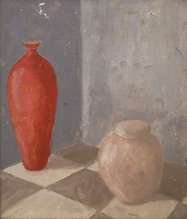 Still life pair of vases