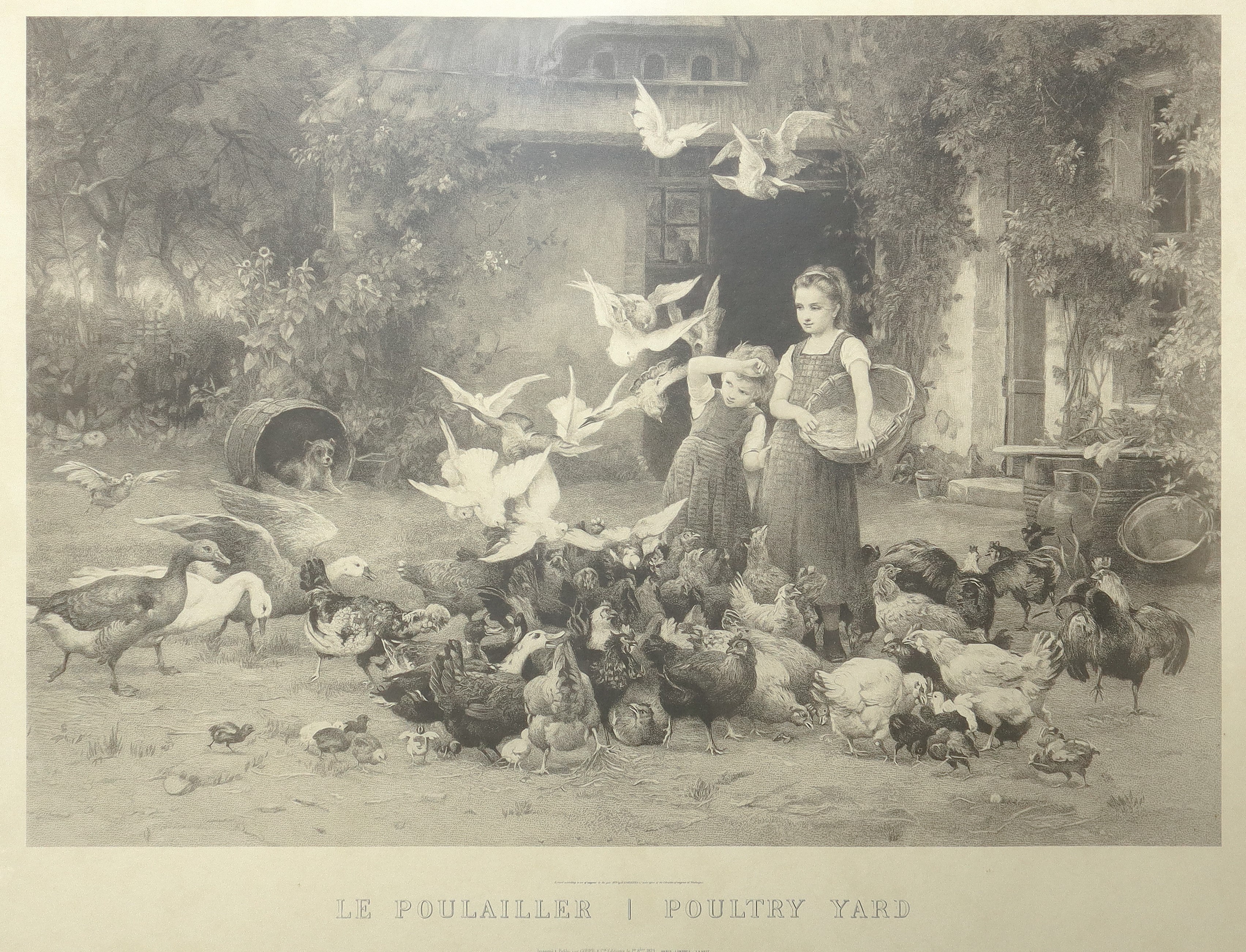 Le Poulailler e Grande Representation, coppia di litografie (timbri editoriali: Goupil editore, M...