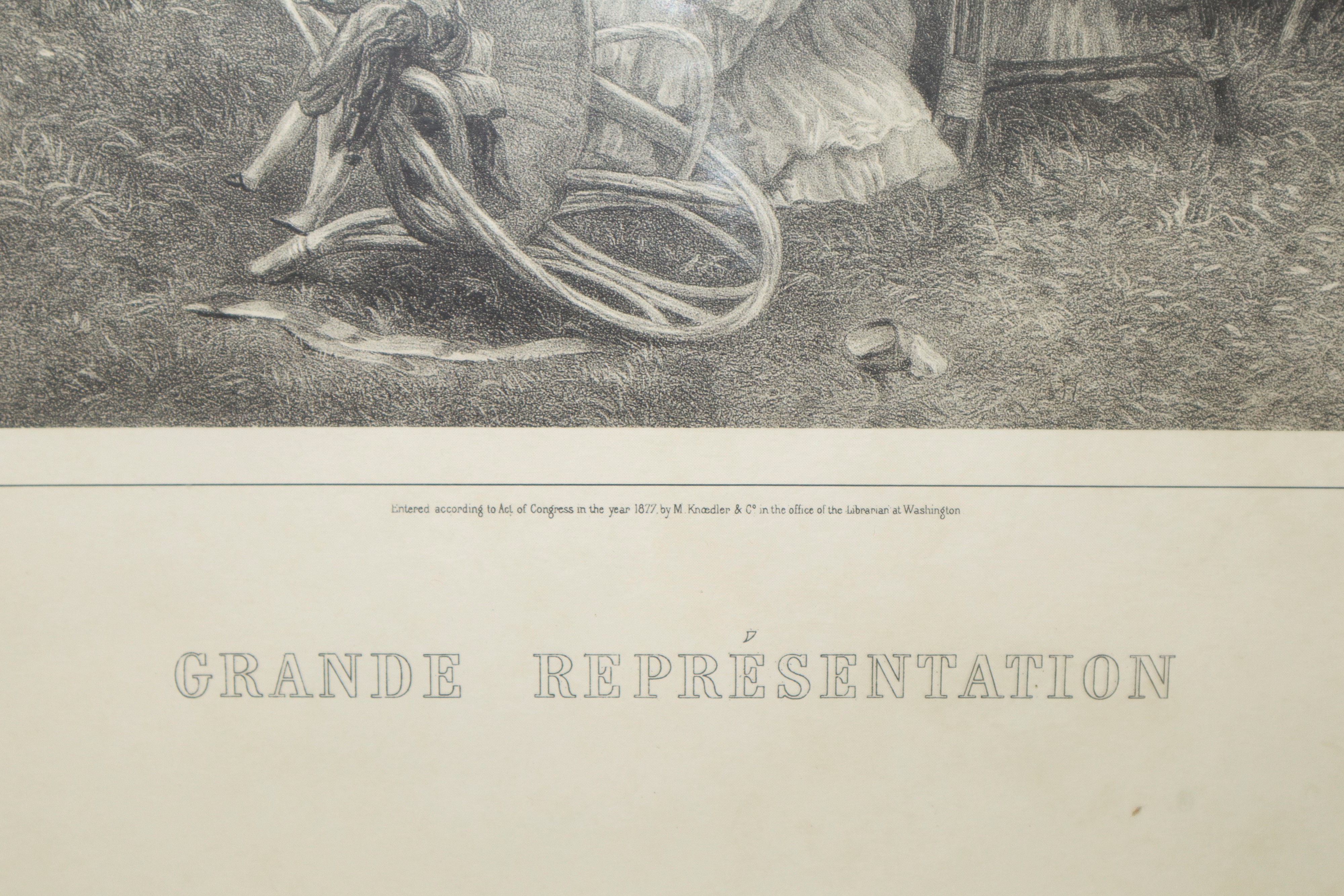 Le Poulailler e Grande Representation, coppia di litografie (timbri editoriali: Goupil editore, M...
