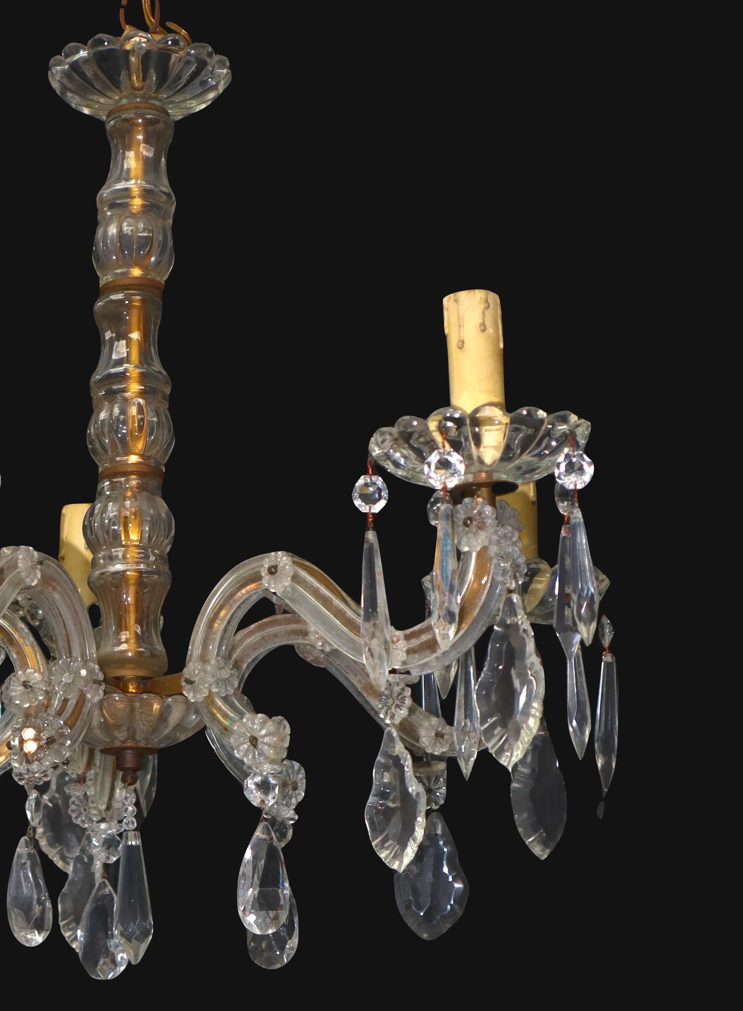 Lampadario Maria Teresa a 5 luci in vetro di Murano