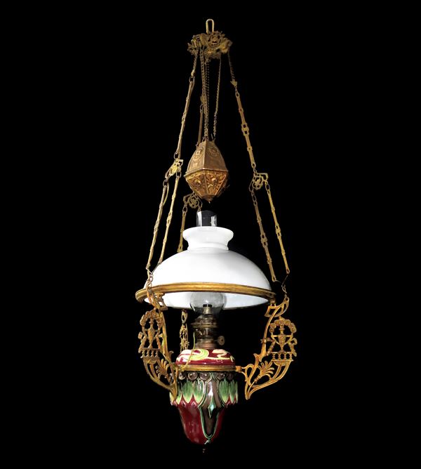 Lampadario a petrolio a sospensione
