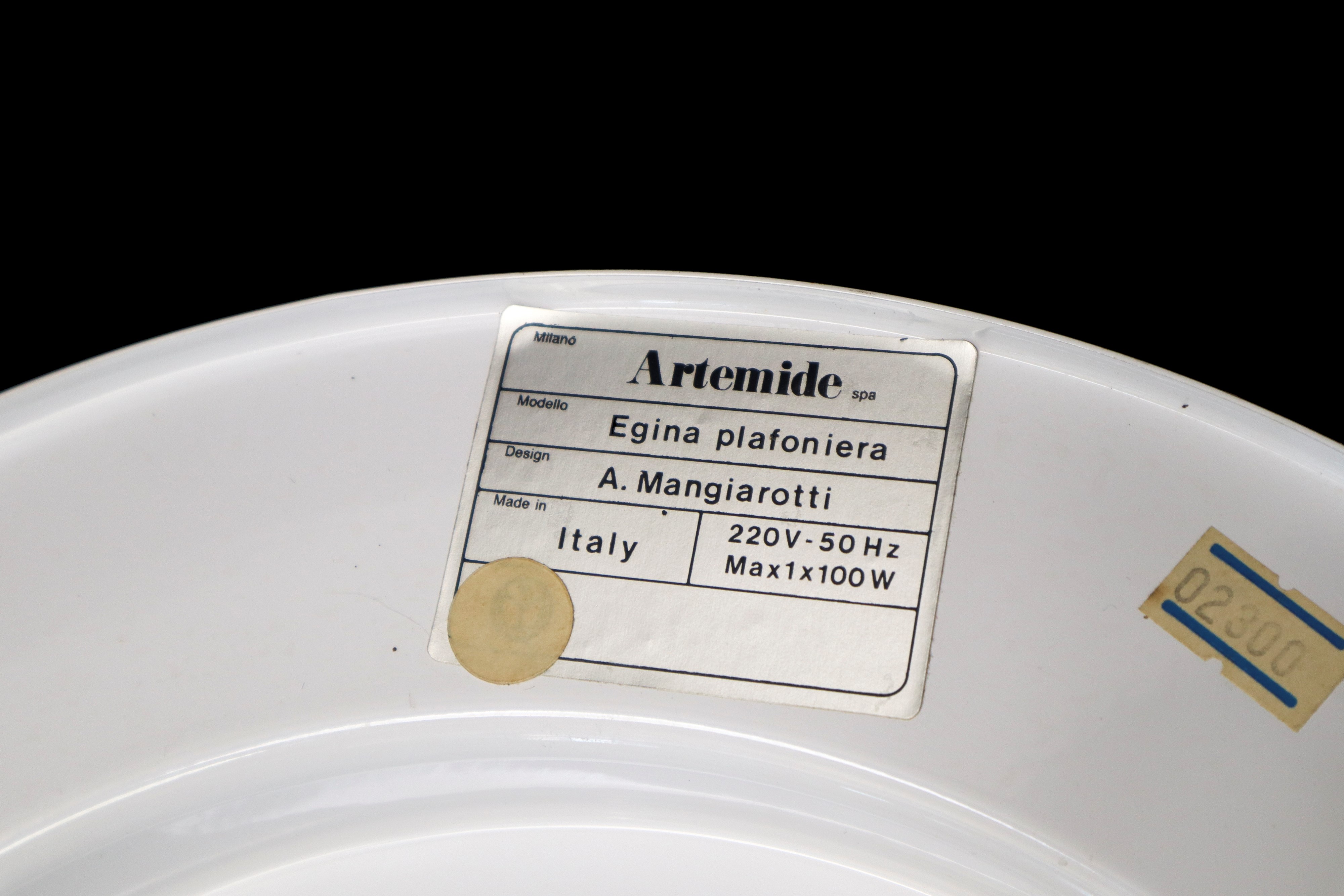 Artemide - Lampada a Plafone, Disegno Angelo Mangiarotti , Mod. Egisto