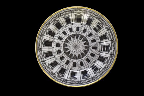 Piero Fornasetti - Small porcelain plate, Series: Palladiana