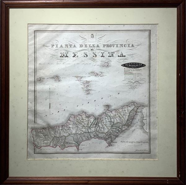 Map of the province of Messina  (nineteenth century)  - Auction Asta Eclettica - Casa d'aste La Rosa